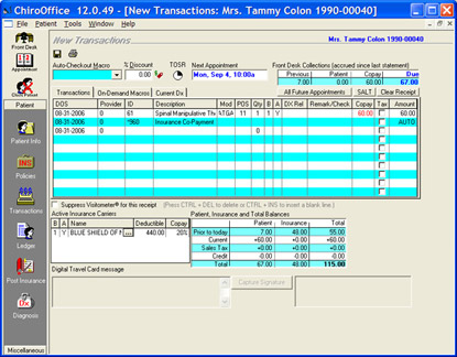 ChiroOffice Patient Billing