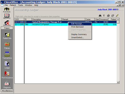 ChiroOffice Accounting Ledger